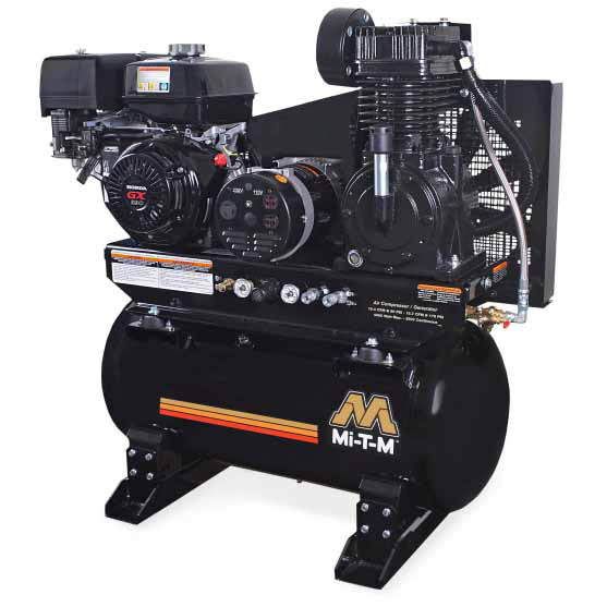 Mi-T-M AG2-SH13-30M 30-Gallon Two Stage Gasoline Air Compressor/Generator Combination - Moutools