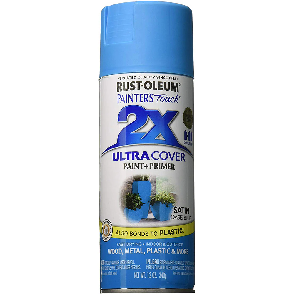 Rust-Oleum 277991 Painter's Touch 12 Oz Satin Oasis Blue Spray Paint - Moutools