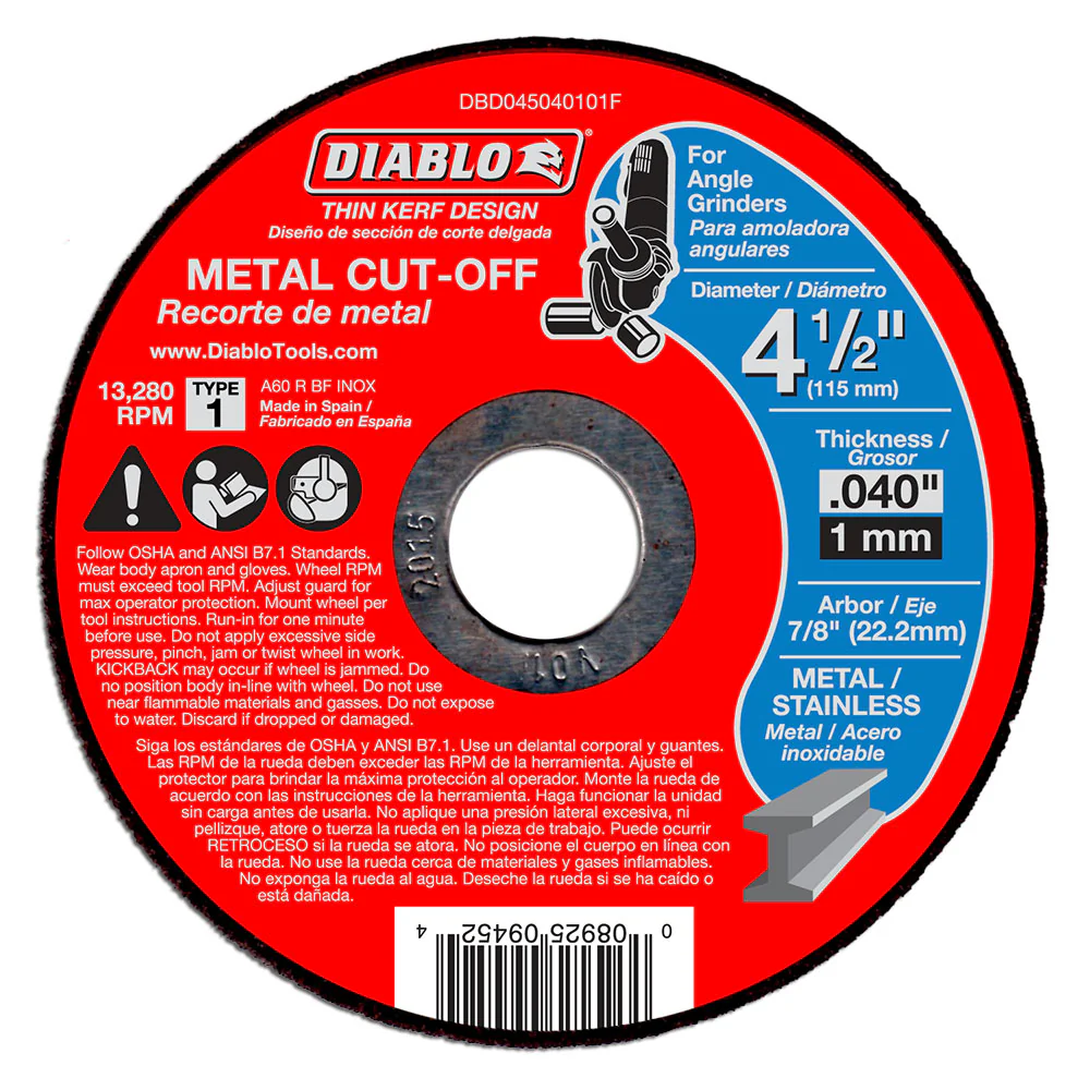 Diablo DBD045040125F 4-1/2