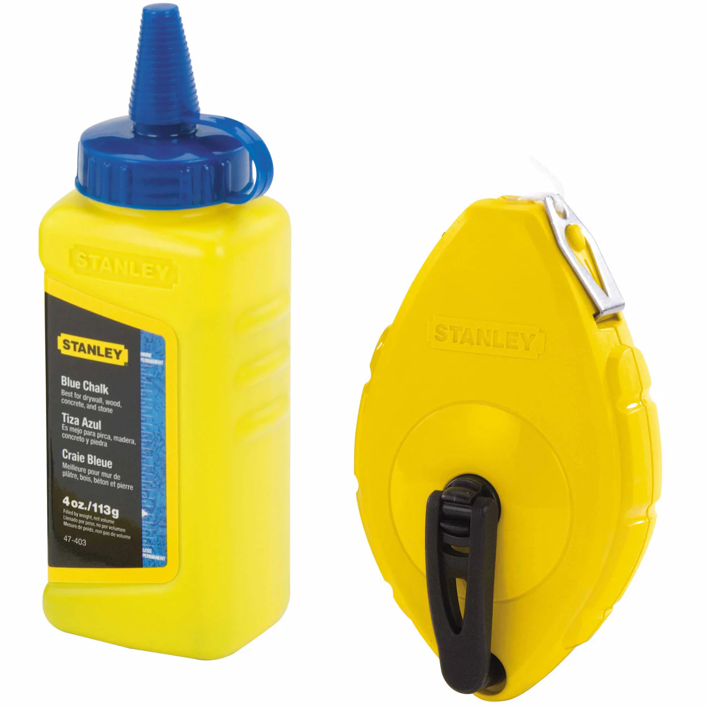 Stanley 47-442 Chalk Reel w/ 4 Oz Blue Chalk - Moutools
