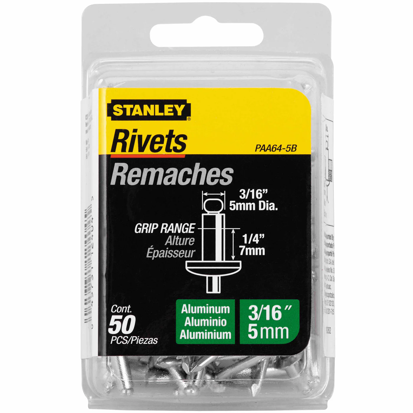Stanley PAA64-5B Aluminum Rivets 3/16
