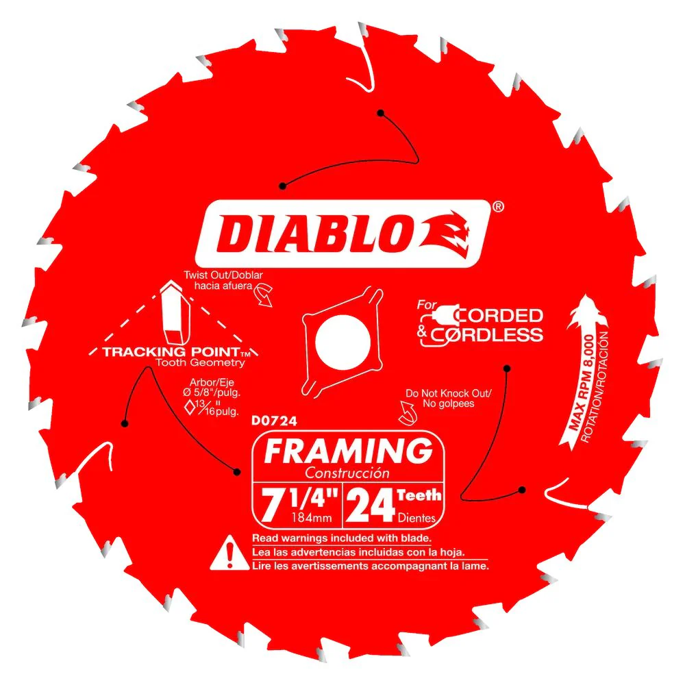 Diablo D0724W 7-1/4