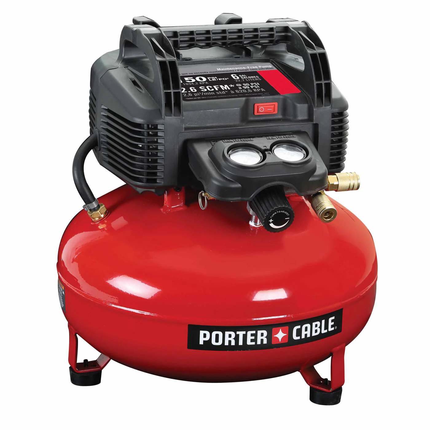Porter Cable C2002 150 PSI 6 Gallon Oil-Free Pancake Compressor - Moutools