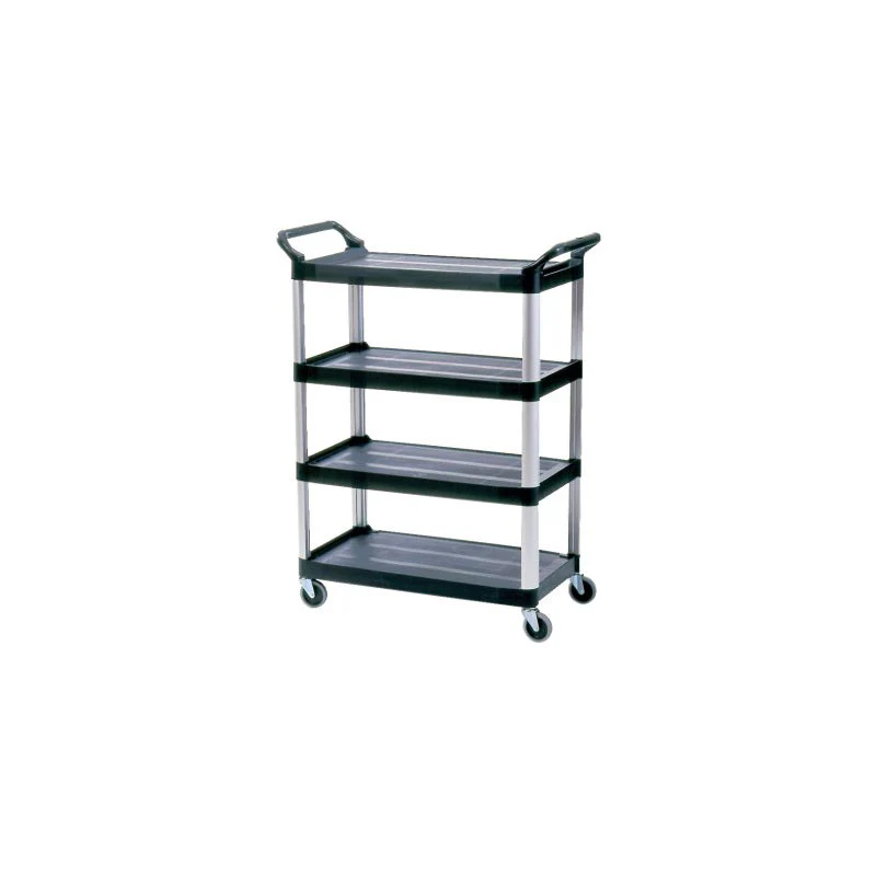 Rubbermaid FG409600BLA 4 Shelf Cart, Open Sided - Moutools