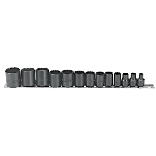 Proto J52304 3/8 Drive 13 Pc. ProtoBlack™ Socket Set - 12 Point - Moutools