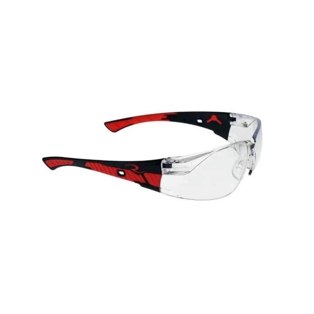 Radians OBL1-10 Clear Obliterator Safety Glasses, Red/black Frame - Moutools