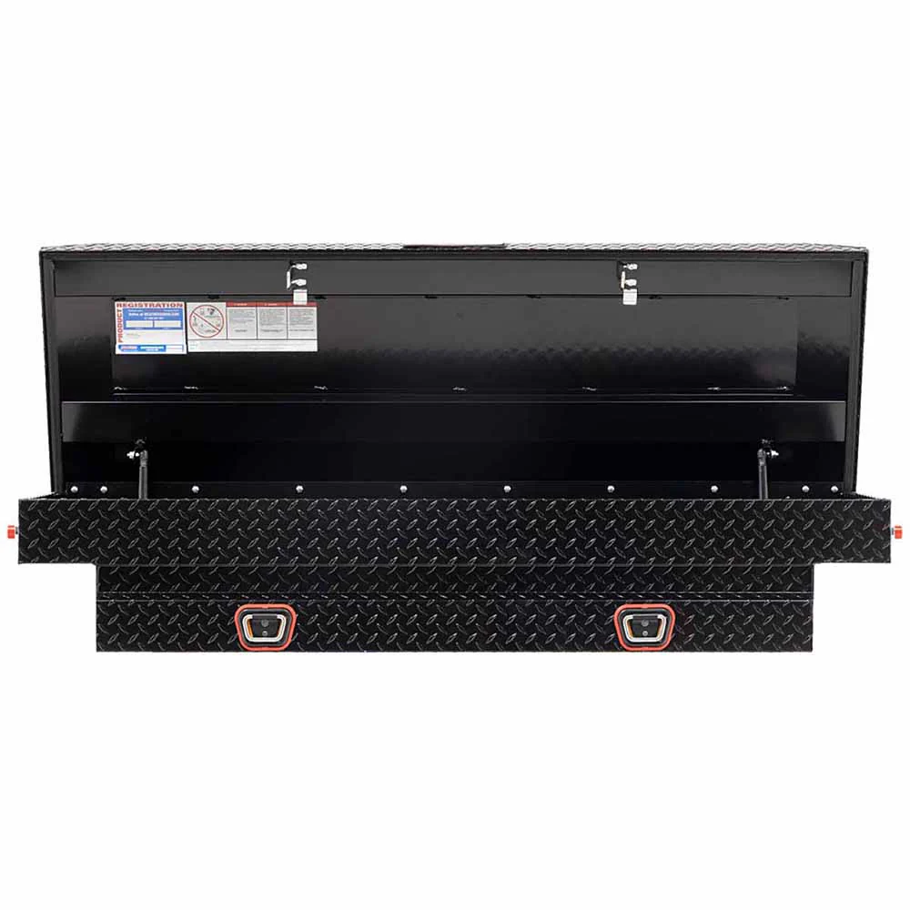 Weather Guard 154-5-03 Model 154-5-03 Saddle Box, Aluminum, Compact, Gloss Black, 6.0 Cu. Ft. - Moutools
