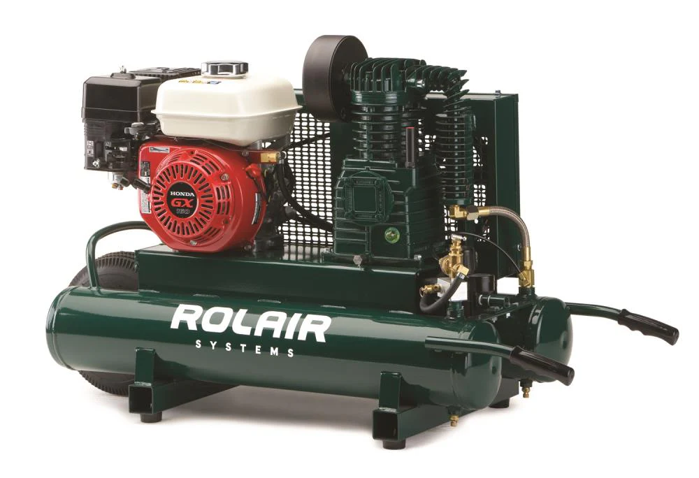 Rolair 4090HK17 5.5 HP 9 Gal Gas-Powered Twin Tank Air Compressor with Regulator - Moutools