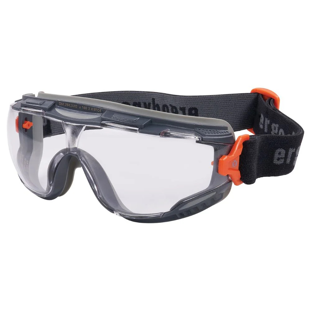 Ergodyne 60308 ARKYN-FAB Clear Lens Gray Safety Goggles Elastic Strap - Moutools