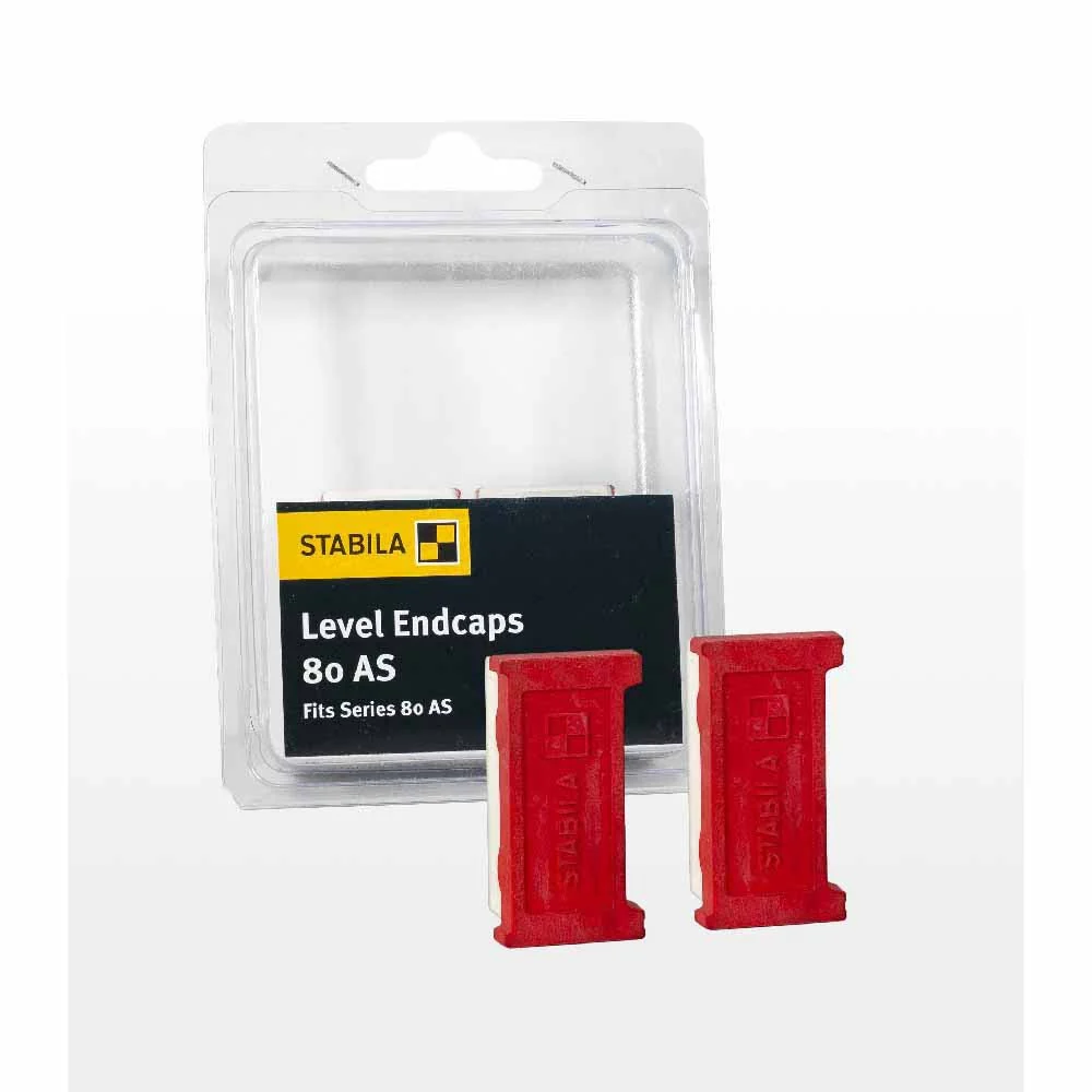 Stabila 20045 End Caps for Levels Type 80-AS, M- 2, Rubber, 2 Caps - Moutools