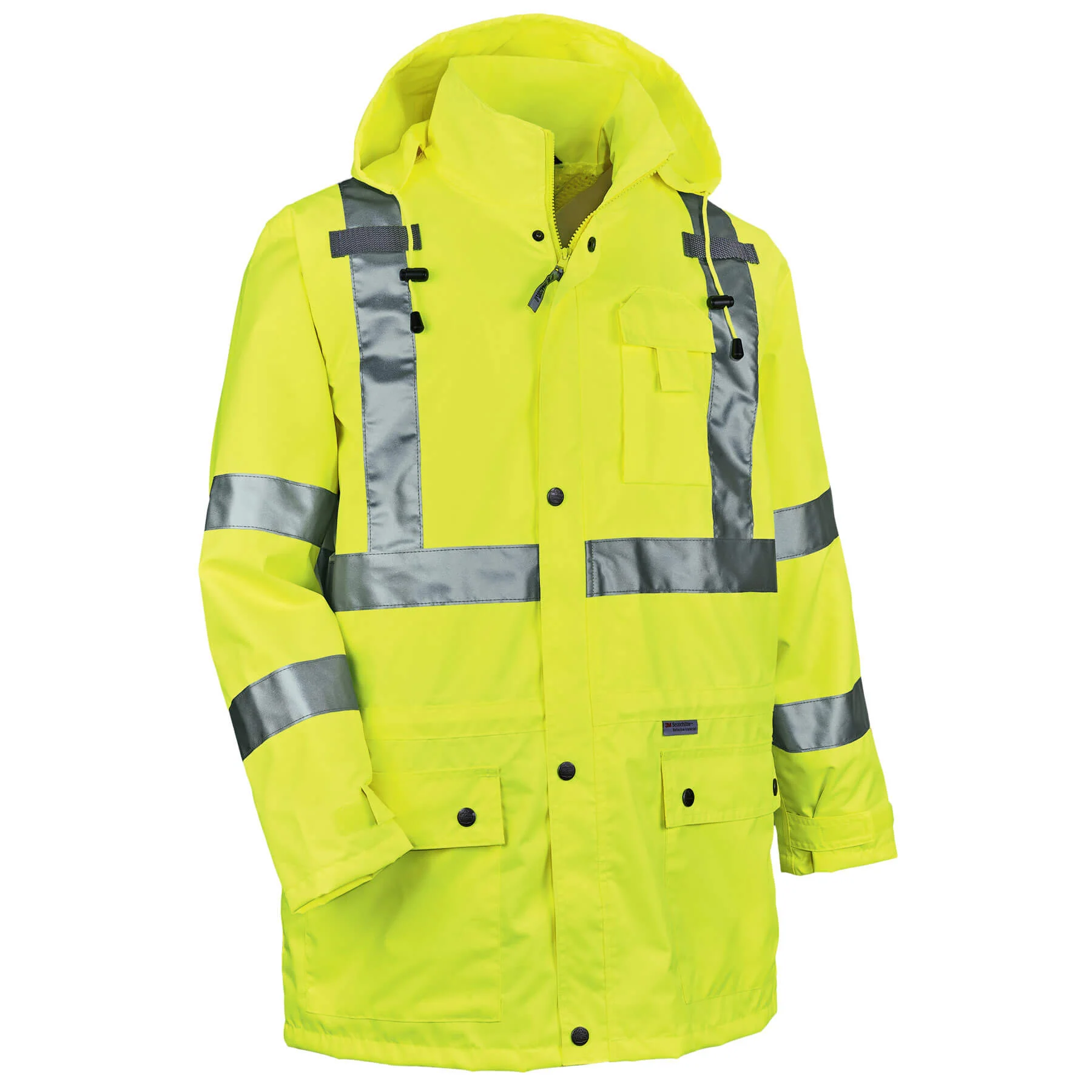 Ergodyne 24323 GloWear 8365 Type R Class 3 Rain Jacket, Medium, HV Lime - Moutools