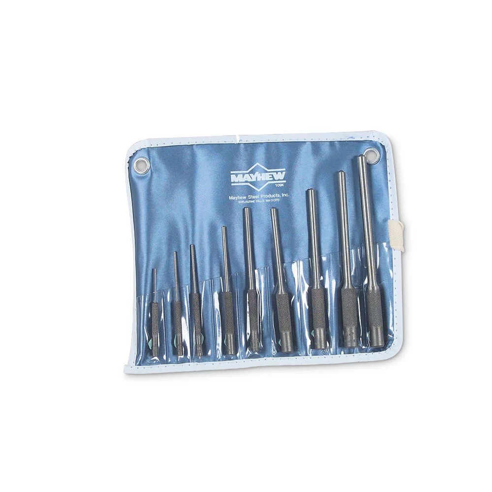 Wright Tool 9681 Roll Pin Pilot Punch 9 Piece Set w Pouch - Moutools