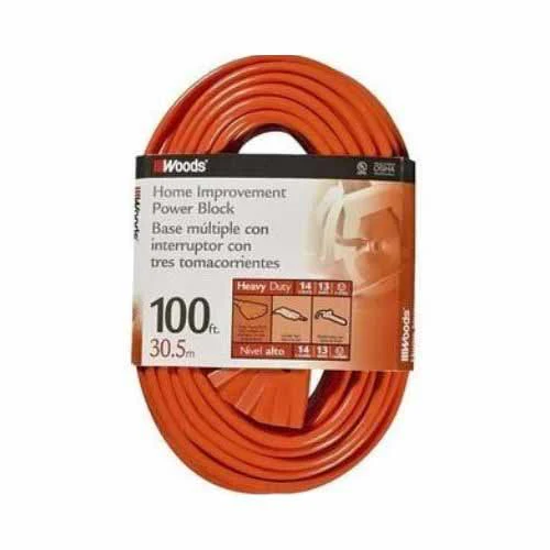Woods 827 Cord Set, 14/3 100' STJW Orange - Moutools