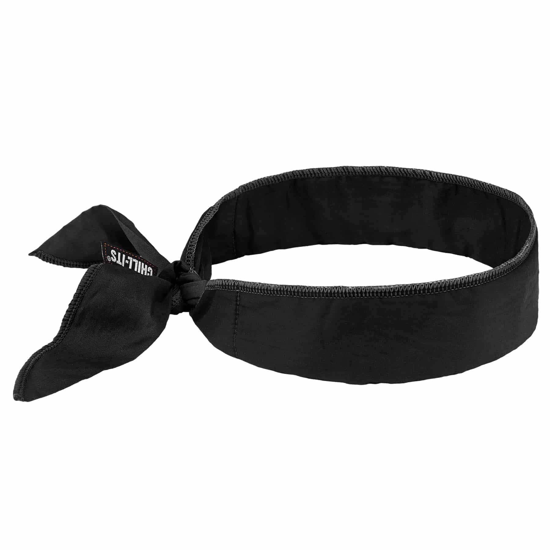 Ergodyne 12396 6702  Black Cooling Bandana - Embedded Polymers - Tie - Moutools
