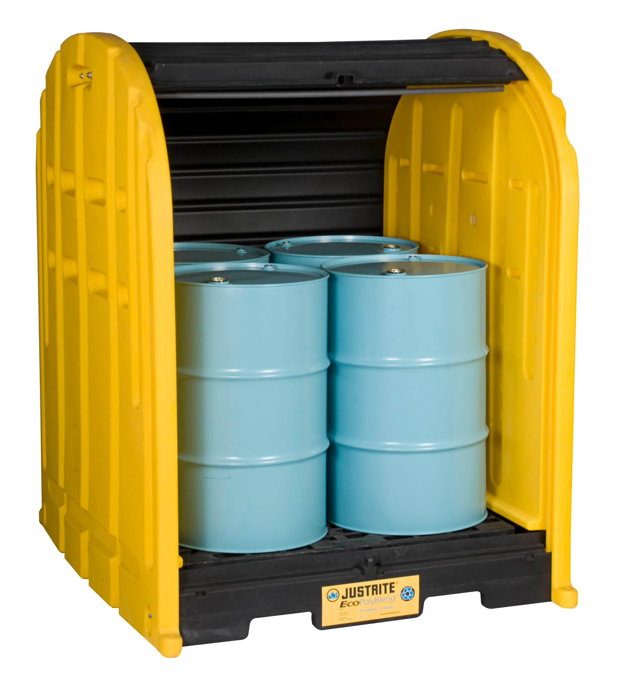Justrite 28676 4-Drum DrumShed- Yellow - Moutools