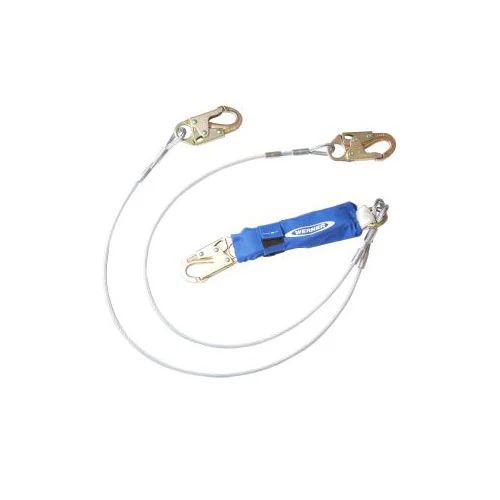 Werner C461100 6' DeCoil Cable Twinleg Lanyard, 1/4