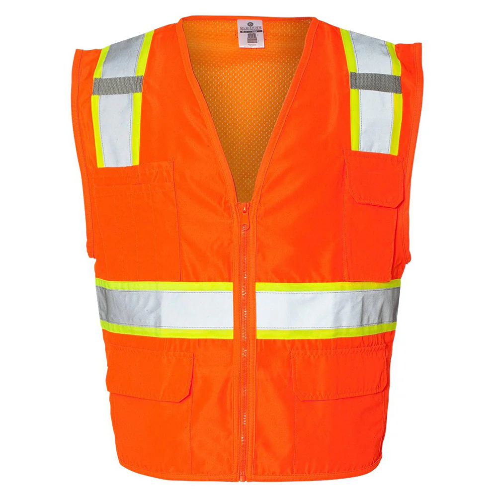 ML Kishigo 1164-XL Orange/Red Mesh Back Vest, X-Large - Moutools