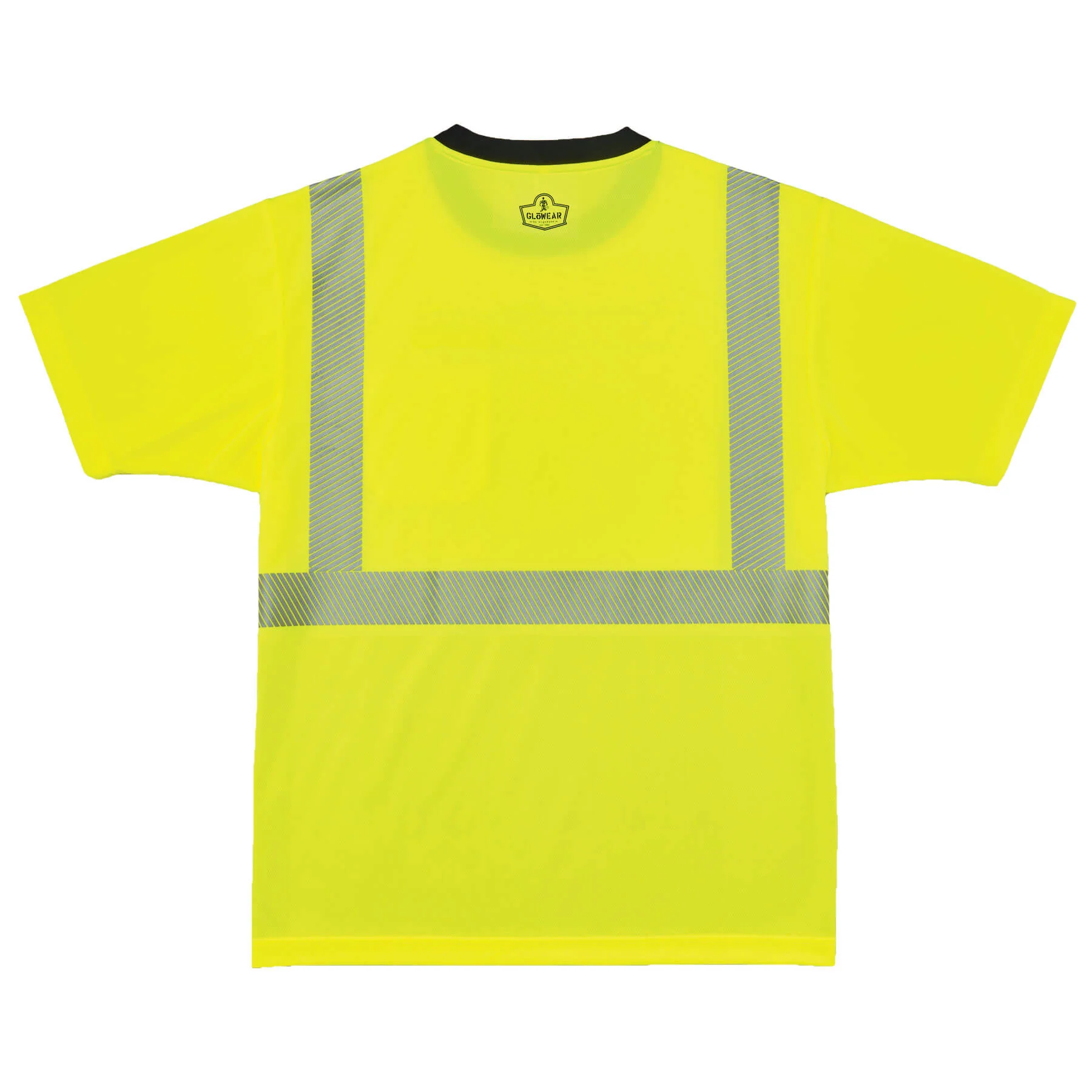 Ergodyne 22533 GloWear 8280BK Type R Class 2 Black Front Performance T-Shirt, Medium, HV Lime - Moutools