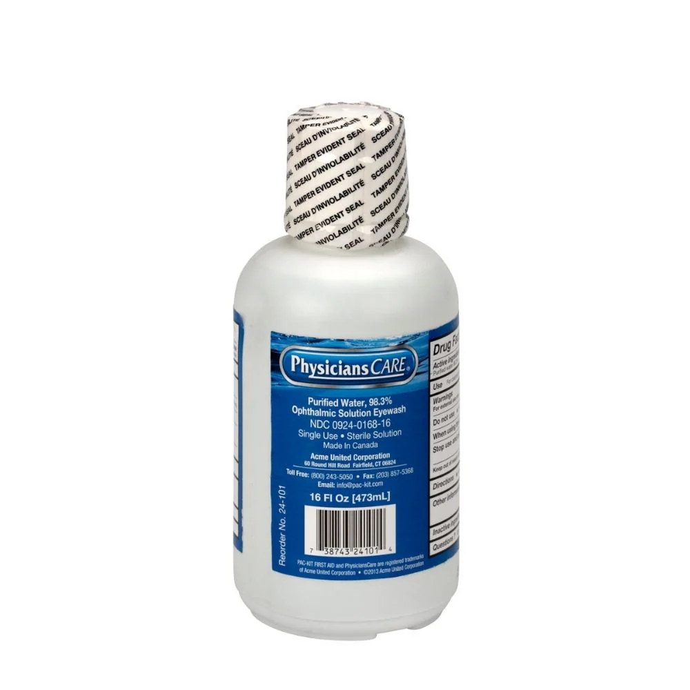 First Aid Only 24-101-001 Eyewash Bottle Only, Screw Cap, 16 oz. - Moutools