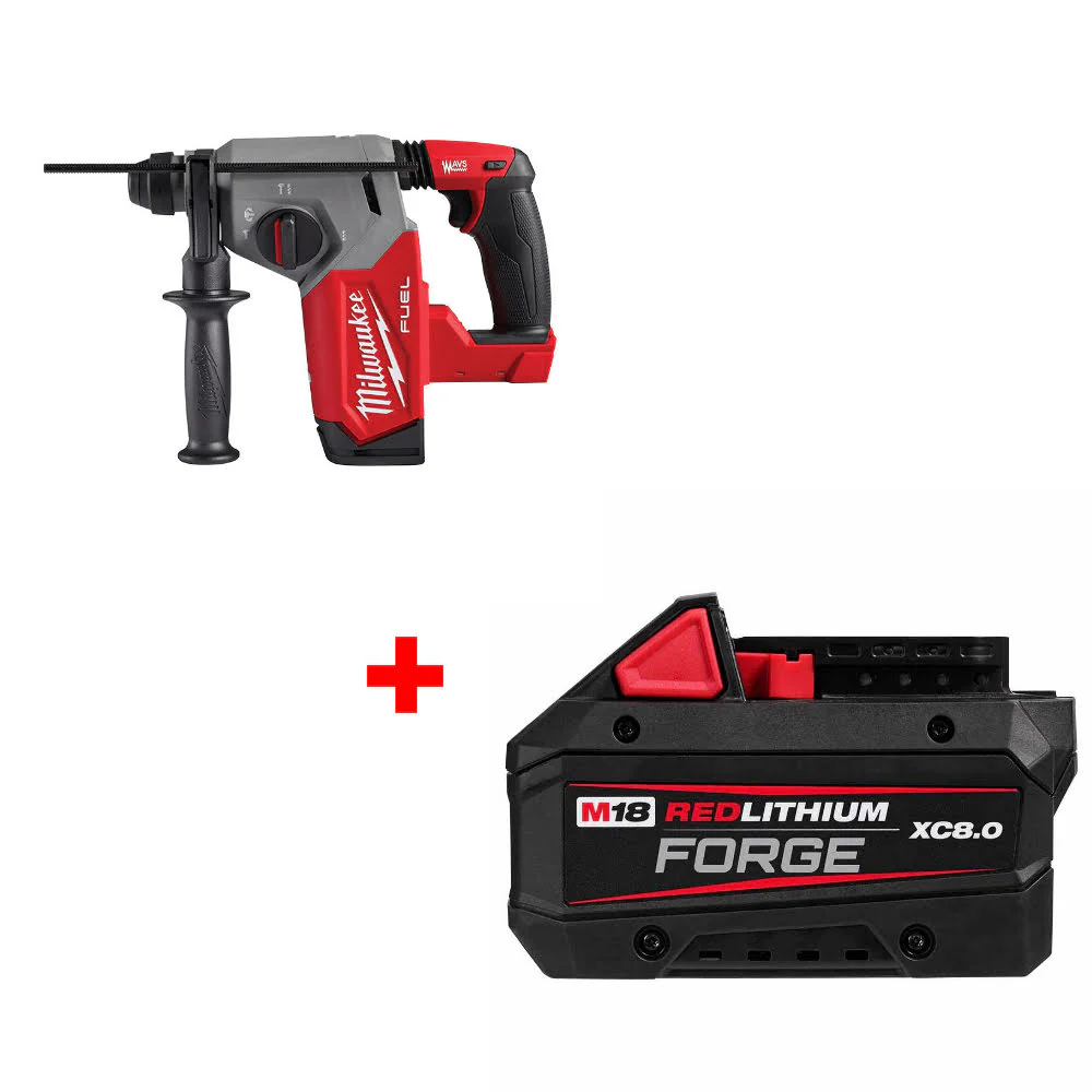 Milwaukee 2912-20 M18 FUEL Rotary Hammer W/ FREE 48-11-1881 M18 Battery Pack - Moutools