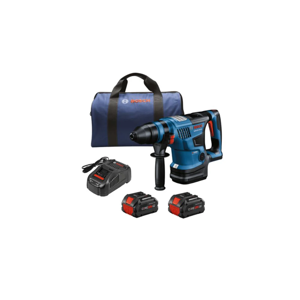 Bosch GBH18V-34CQB24 18V 1-1/4 SDS-plus Rotary Hammer w/ (2) 8.0 Ah CORE Performance Batteries - Moutools