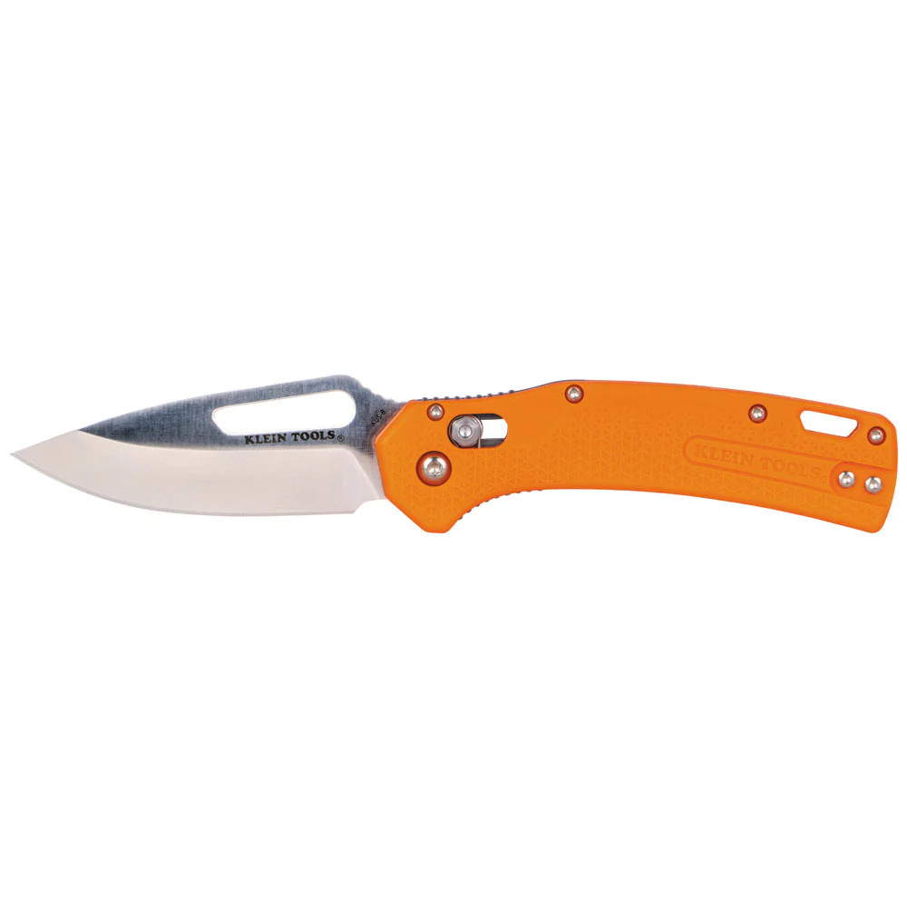 Klein OFK000ORT KTO Resurgence Fishing Knife, Drop Point Blade, Orange Handle - Moutools