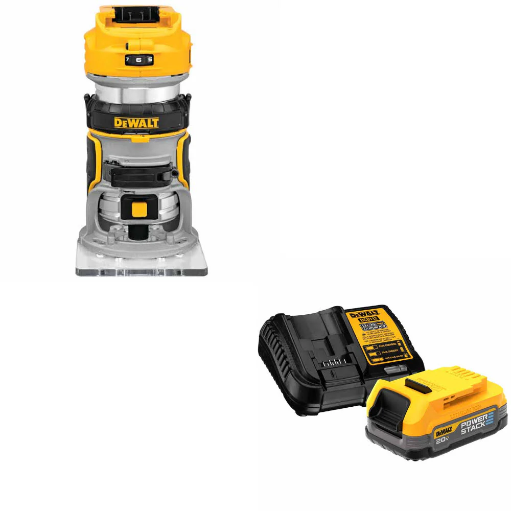 DeWalt DCW600B 20V Router, Bare Tool W/ FREE DeWalt DCBP034C 20V MAX Starter Kit - Moutools