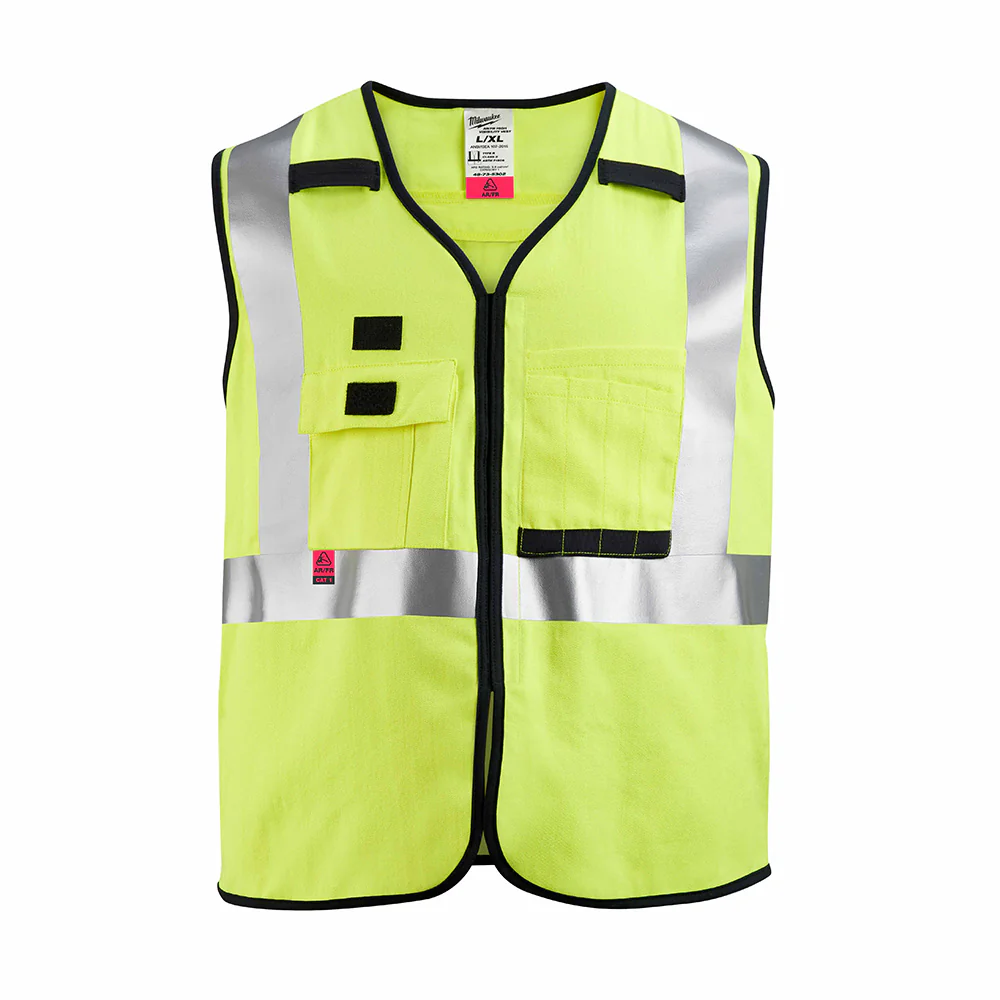 Milwaukee 48-73-5301 AR/FR Cat. 1 Class 2 High Visibility Yellow Safety Vest - S/M - Moutools
