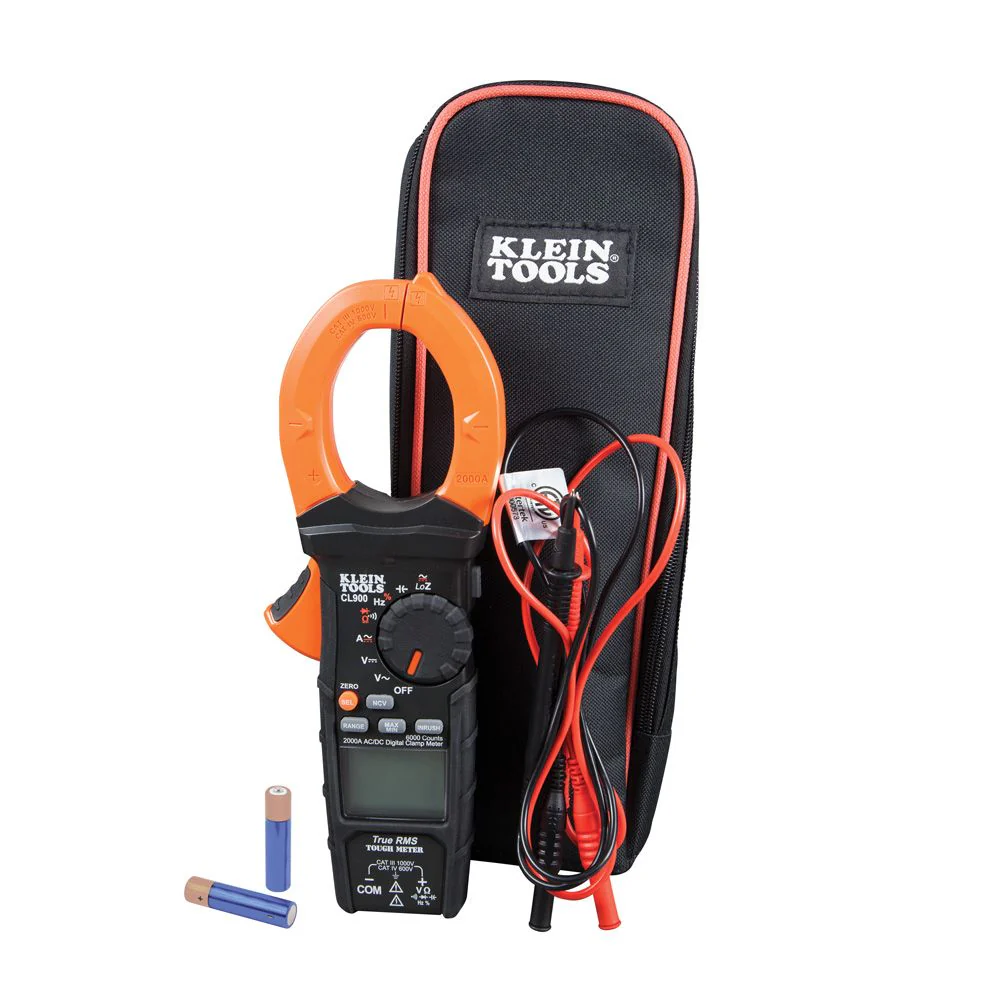 Klein CL900 Digital Clamp Meter, AC Auto-Range TRMS, Low Impedance (LoZ), 2000 Amp - Moutools