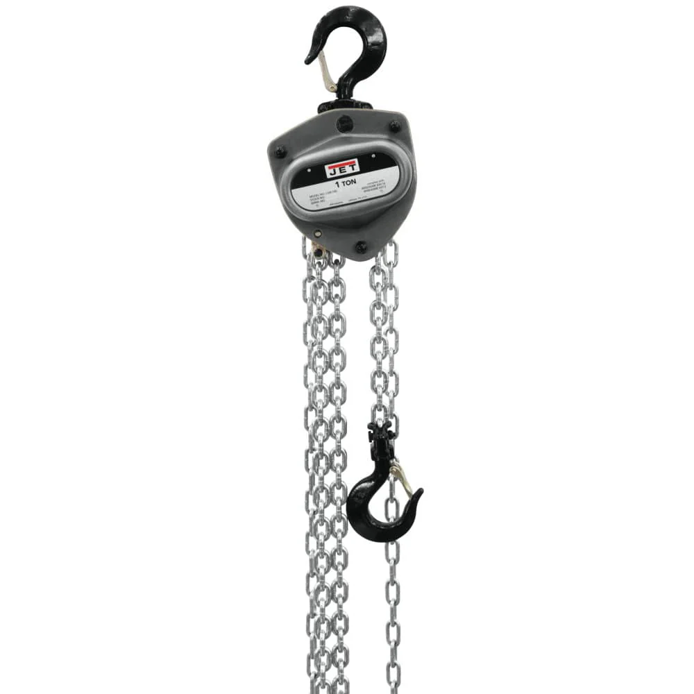 Jet JT9-102100 L-100-100WO-10 1-Ton Hand Chain Hoist 10' Lift, Overload Protection - Moutools