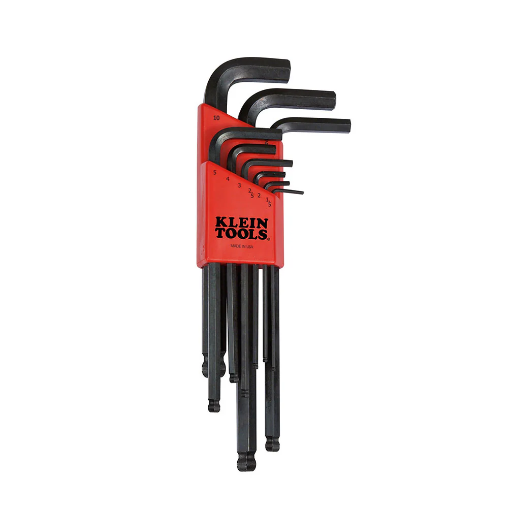 Klein BLMK10 L Style Ball End Hex Key Caddy Set Metric 9-Piece - Moutools