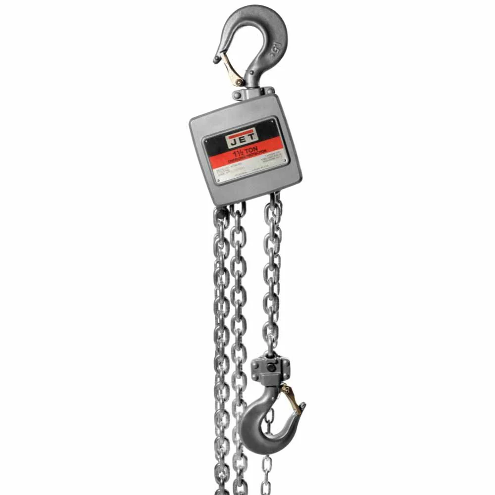 Jet JT9-133123 AL100-150-20 1-1/2 Ton Hand Chain Hoist with 20' of Lift - Moutools