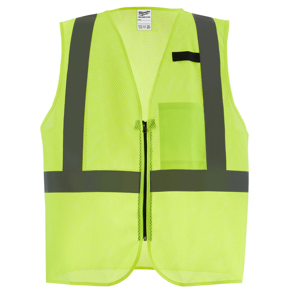 Milwaukee 48-73-2252 Class 2 High Visibility Yellow Mesh One Pocket Safety Vest - L/XL (CSA) - Moutools