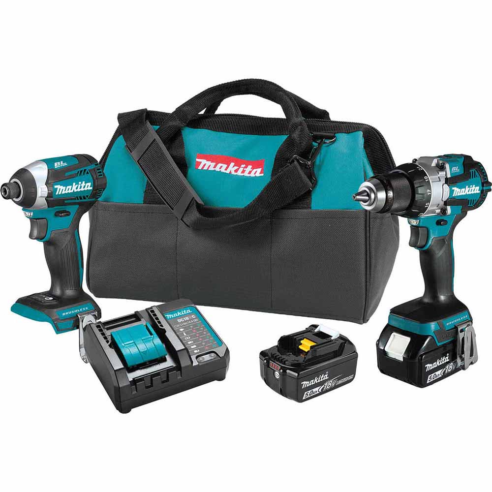 Makita XT296ST 18V LXT Lithium-Ion Brushless Cordless 2-Pc. Combo Kit (5.0Ah) - Moutools