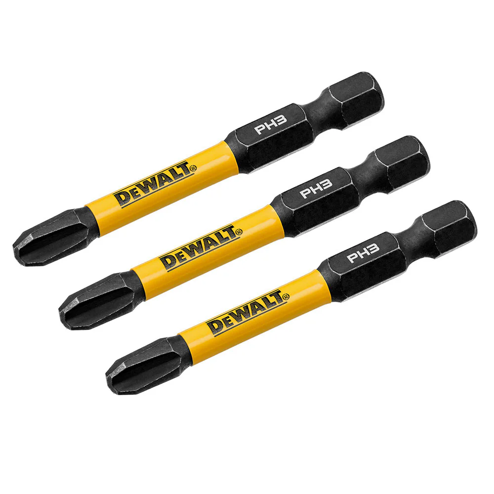 DeWalt DWAF2PH3IR3 PH3 FLEXTORQ 1/4 x 2.25in Impact Driver Bits, 3-Pack - Moutools