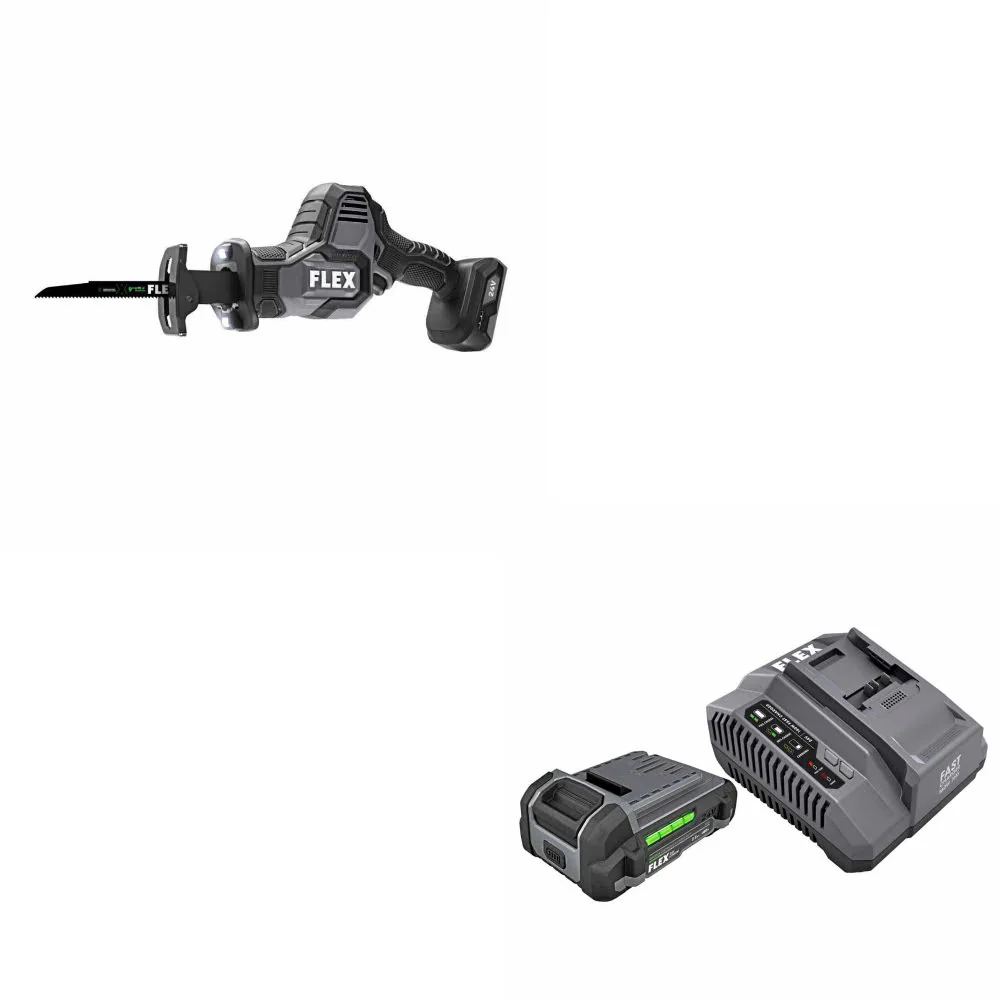 Flex FX2241-Z Reciprocating Saw, Bare Tool W/ FREE FX0411-1A 2.5Ah Starter Kit - Moutools