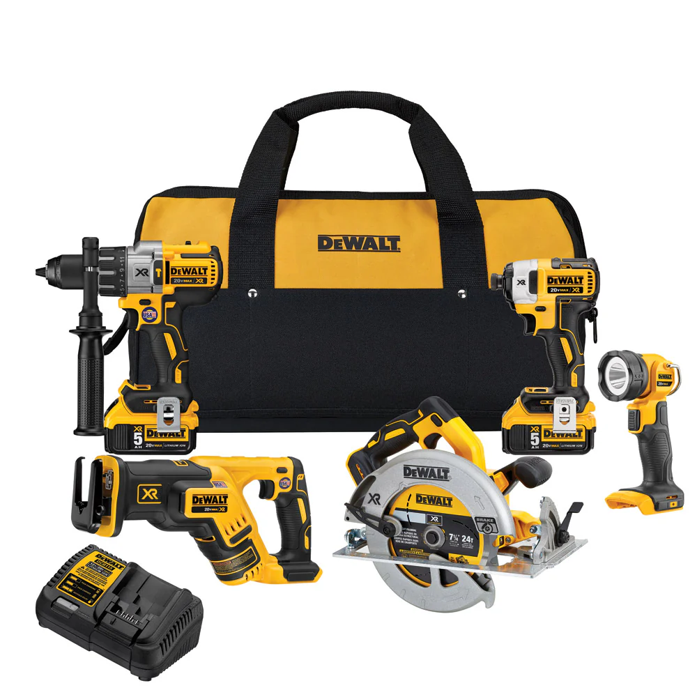 DeWalt DCK594P2 20V MAX XR Lithium Ion 5-Tool Combo kit - Moutools