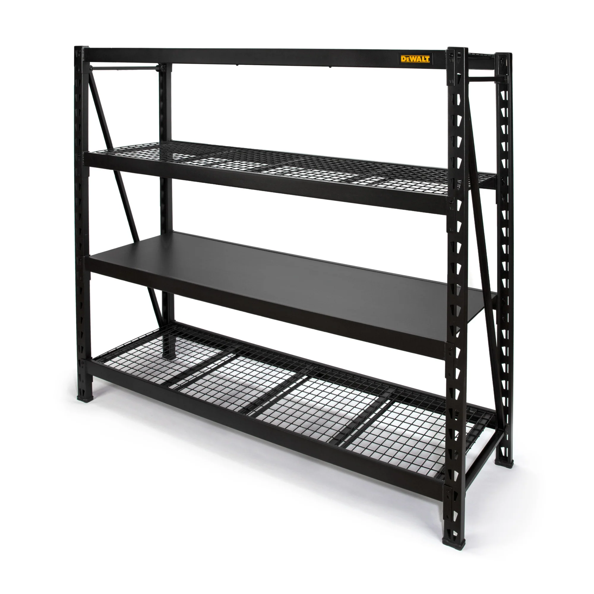 DeWalt 41660 DXST10000BLK 6-Foot Tall, Black Frame 4 Shelf Industrial Storage Rack - Moutools
