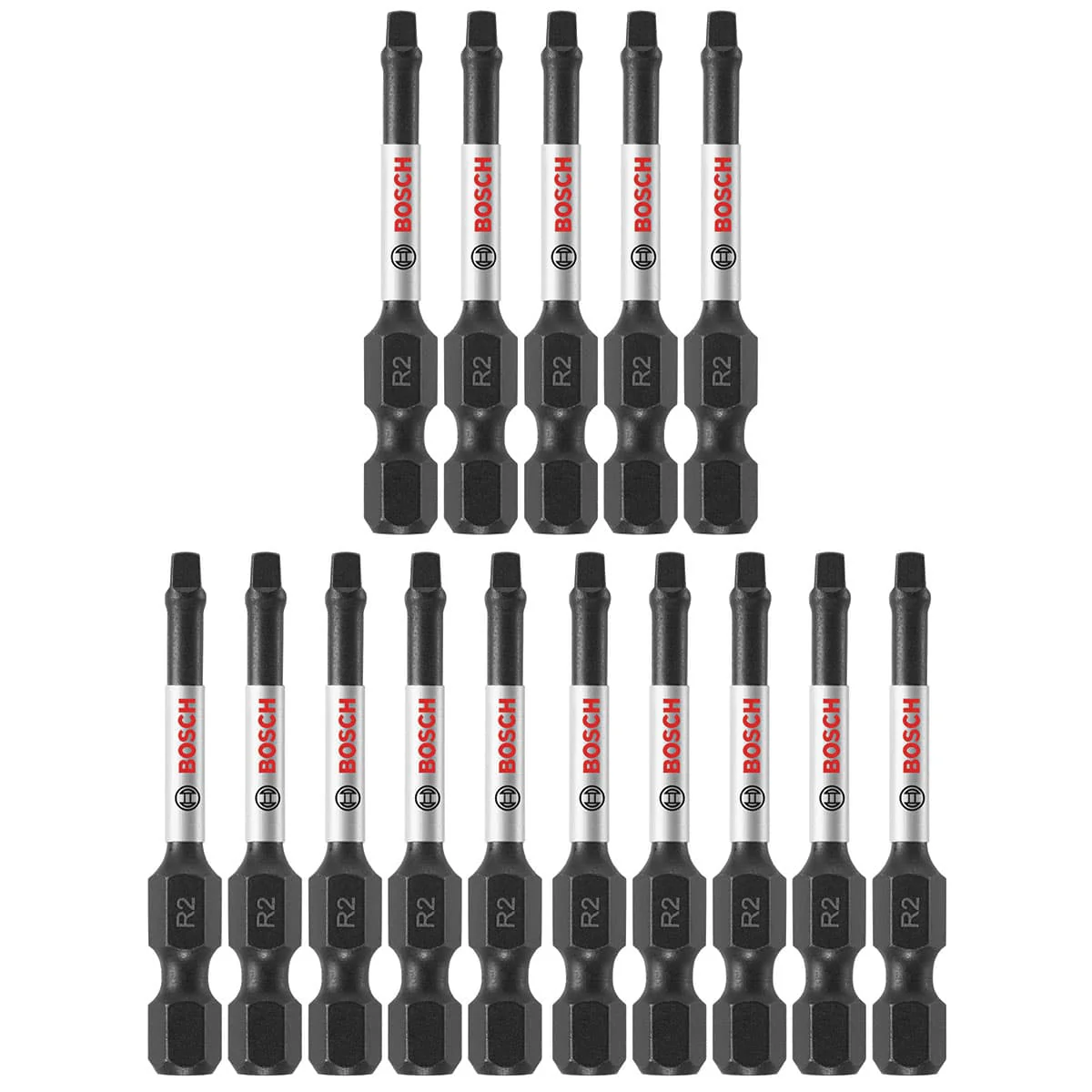 Bosch ITSQ2115 15 pc. Impact Tough 1 In. Square #2 Insert Bits - Moutools