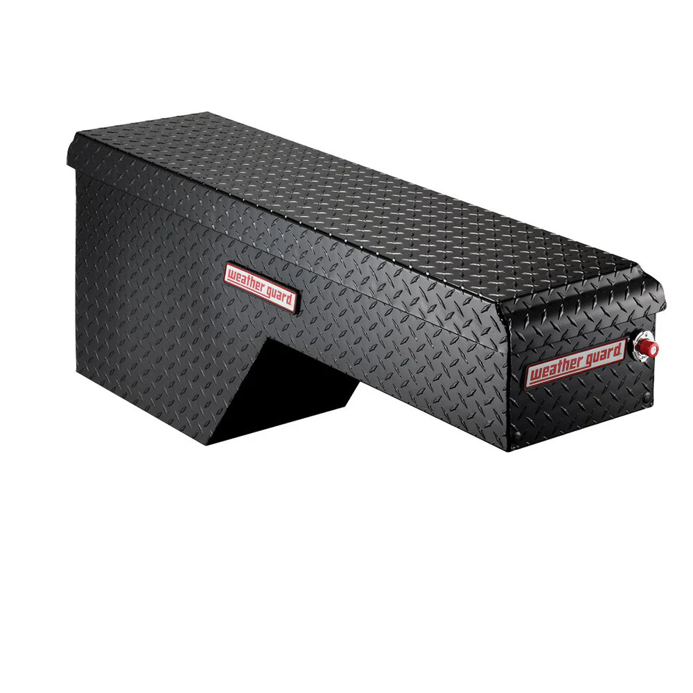WeatherGuard 172-5-01 Gloss Black Aluminum Pork Chop Box, Driver Side, 3.4 Cu. Ft. - Moutools