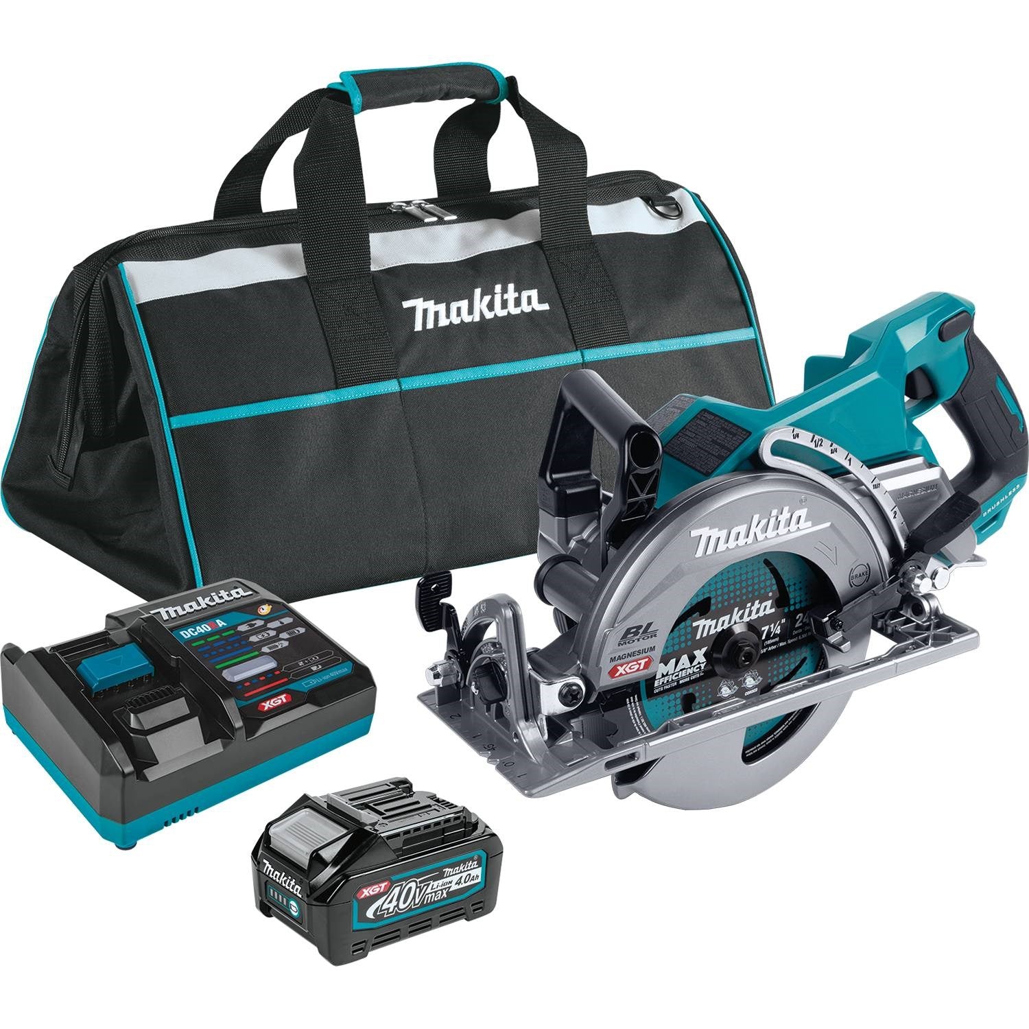 Makita GSR01M1 40V max XGT® Rear Handle 7-1/4” Circular Saw Kit, 4.0 Ah - Moutools