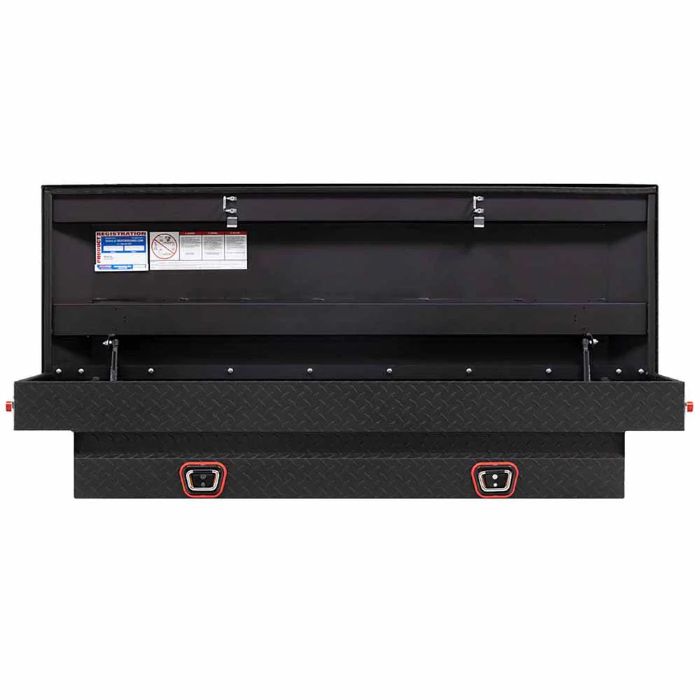 Weather Guard 154-52-03 Model 154-52-03 Saddle Box, Aluminum, Compact, Textured Matte Black, 6.0 Cu. Ft. - Moutools