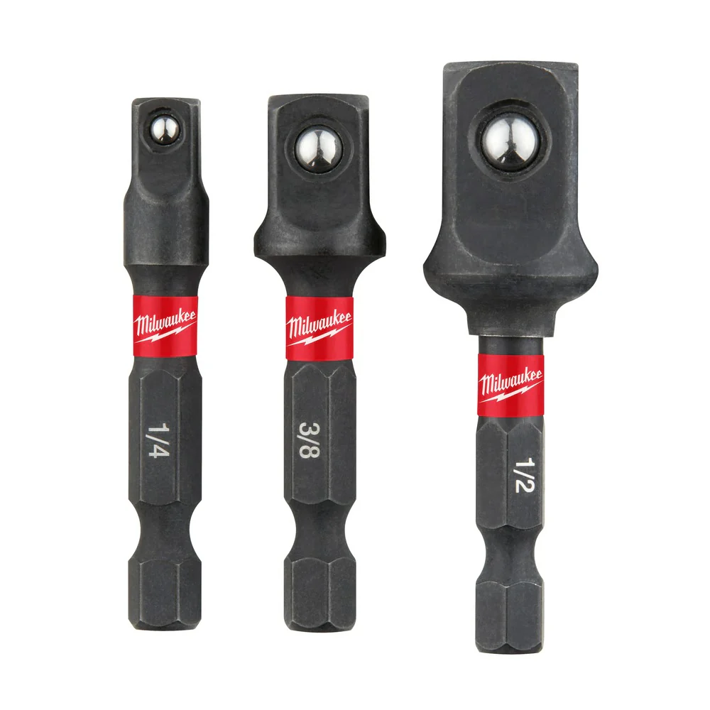 Milwaukee 48-32-5033 SHOCKWAVE 3PC Impact Socket Adapter Set - Moutools
