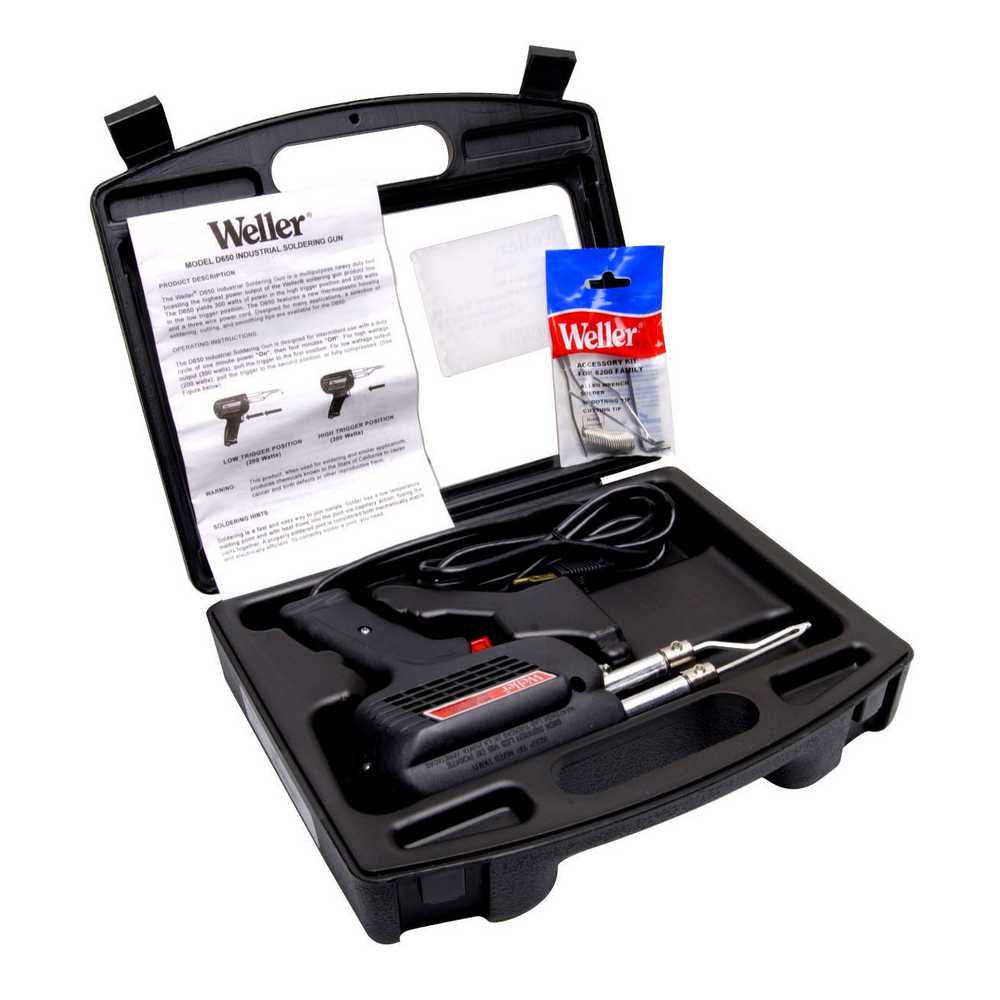 Weller D650PK Solder Gun Kit, Industrial, 300/200W, 120V - Moutools