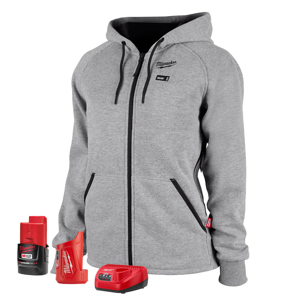 Milwaukee 336G-21 M12 Women's Heated Hoodie Kit Gray - Moutools