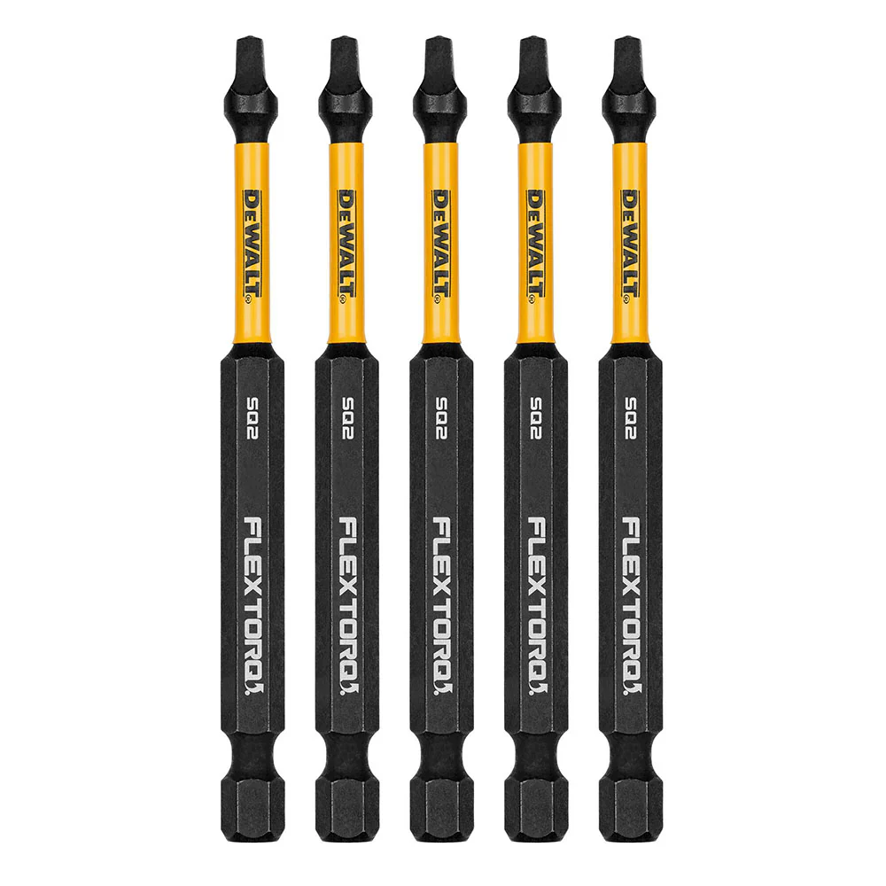 DeWalt DWAF3SQ2IR5 SQ2 FLEXTORQ 1/4 x 3-1/2in Impact Driver Bits, 5-Pack - Moutools