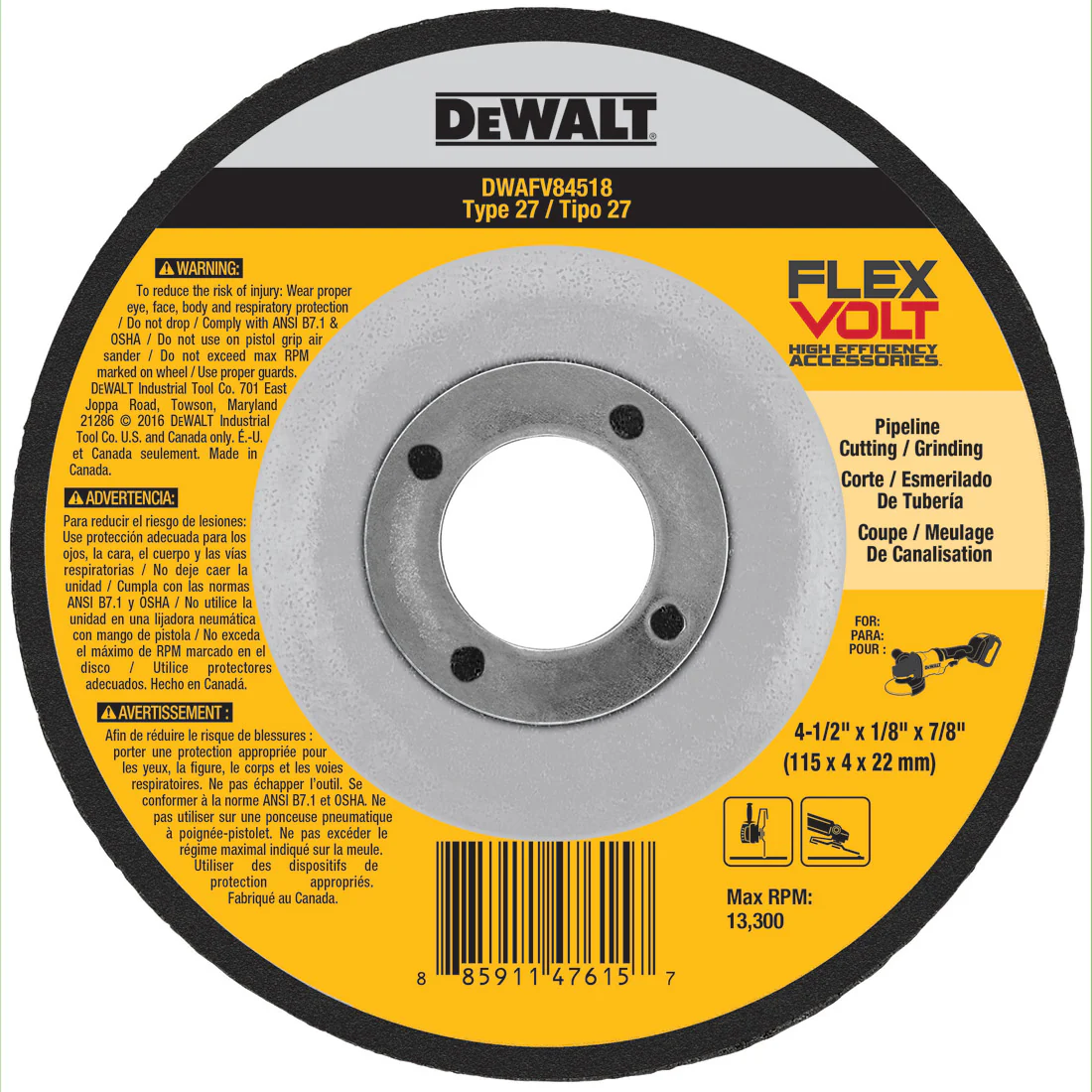 DeWalt DWAFV84518 4-1/2