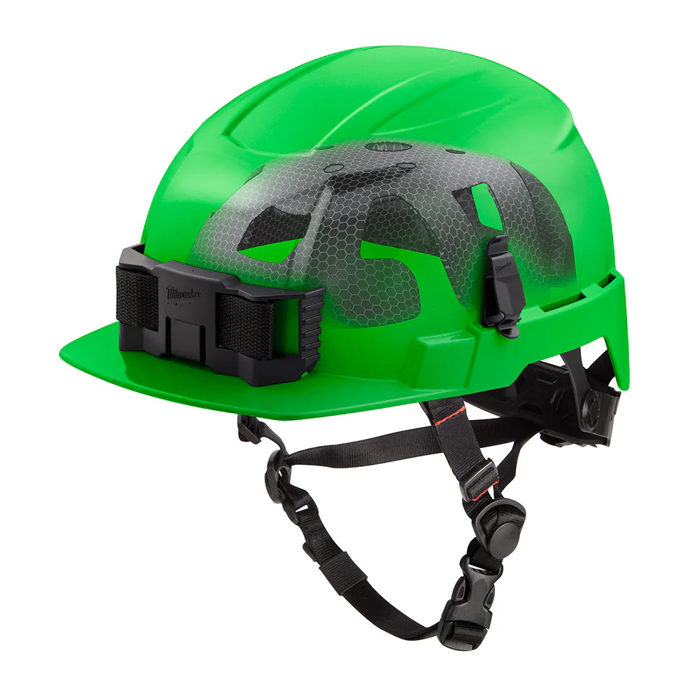 Milwaukee 48-73-1371 BOLT Green Front Brim Safety Helmet with IMPACT ARMOR Liner (USA) - Type 2, Class E - Moutools