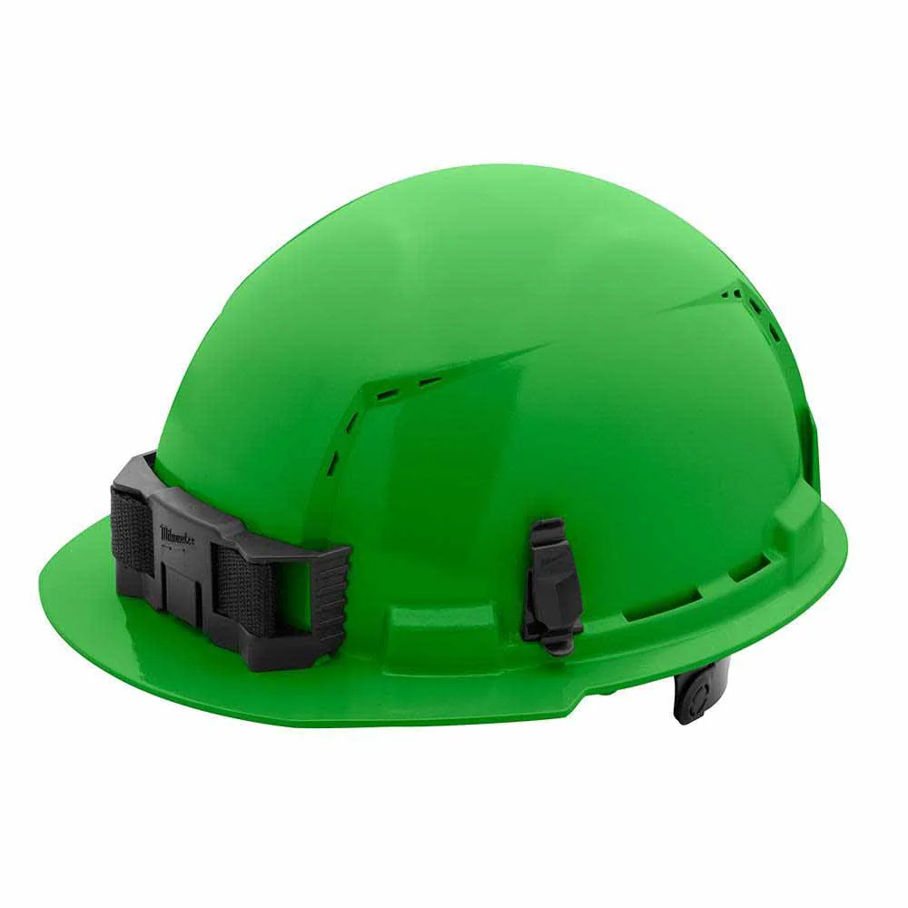 Milwaukee 48-73-1226 Green Front Brim Vented Hard Hat with 6PT Ratcheting Suspension – Type 1 Class C - Moutools