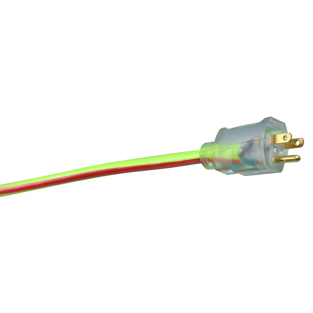 Southwire 2549SW0054 12/3 100' SJTW Green/Red Extension Cord with Lighted End - Moutools